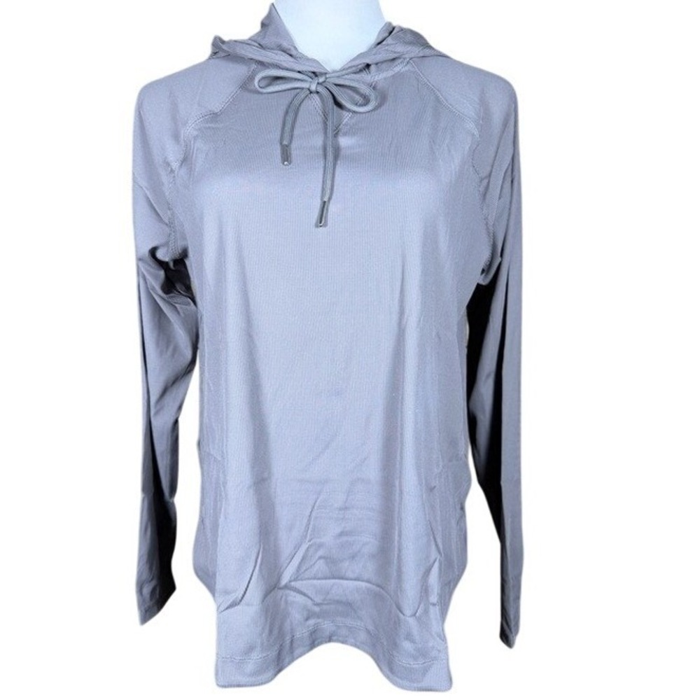 Sage Collective Hoodie‎ Women M Gray Ribbed Performance Long Sleeve NEW